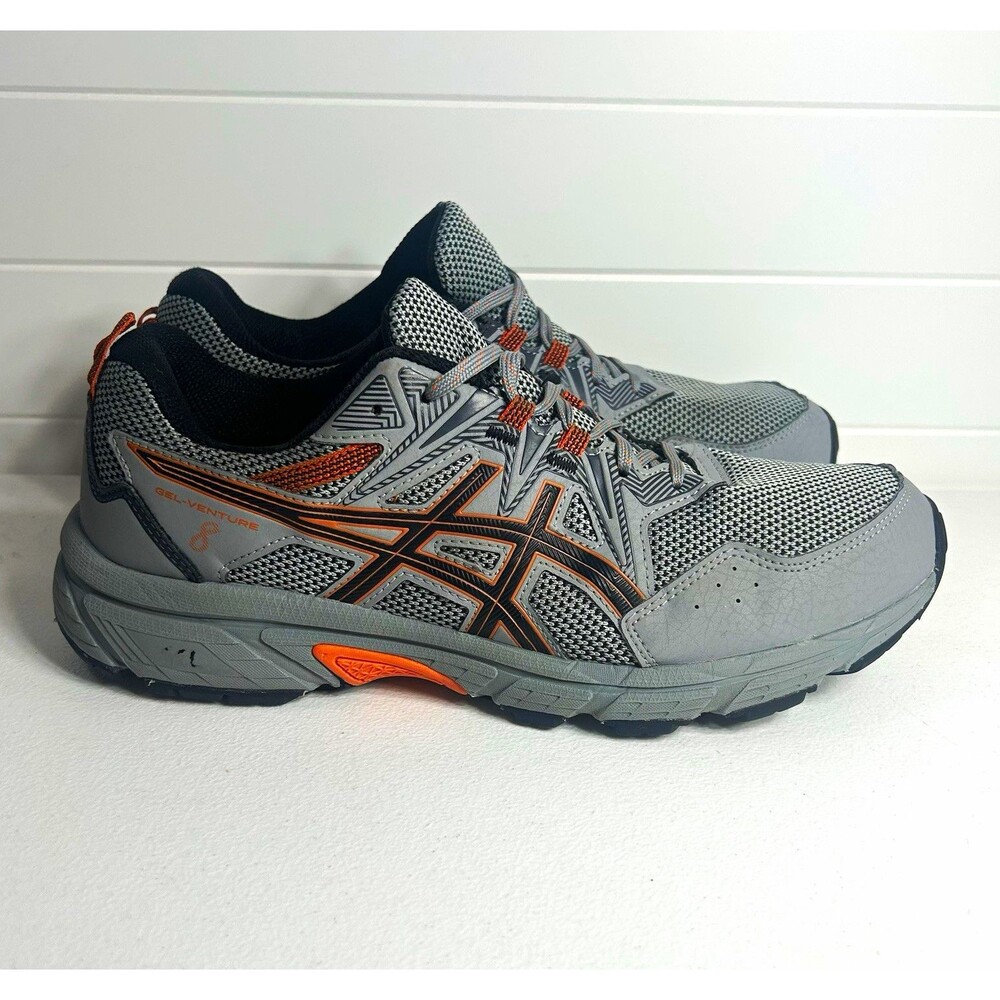 ASICS GEL-Venture 8 Men’s Trail Running Sneakers Gray/Orange Extra Wide